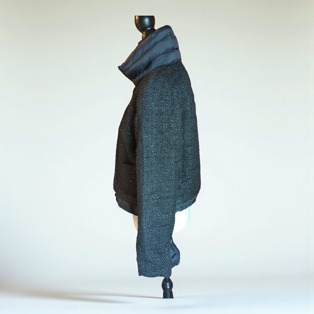 Giorgio Emporio Armani Black Sequin Puffer Blouson Jacket